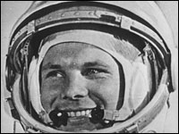 Soviet astronaut Yuri Gagarin became the first man to travel in space and orbit the Earth on April 12, 1961. (Keystone/Getty Images)