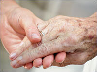 Young and old hands.