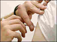 Patient receiving an injection.
